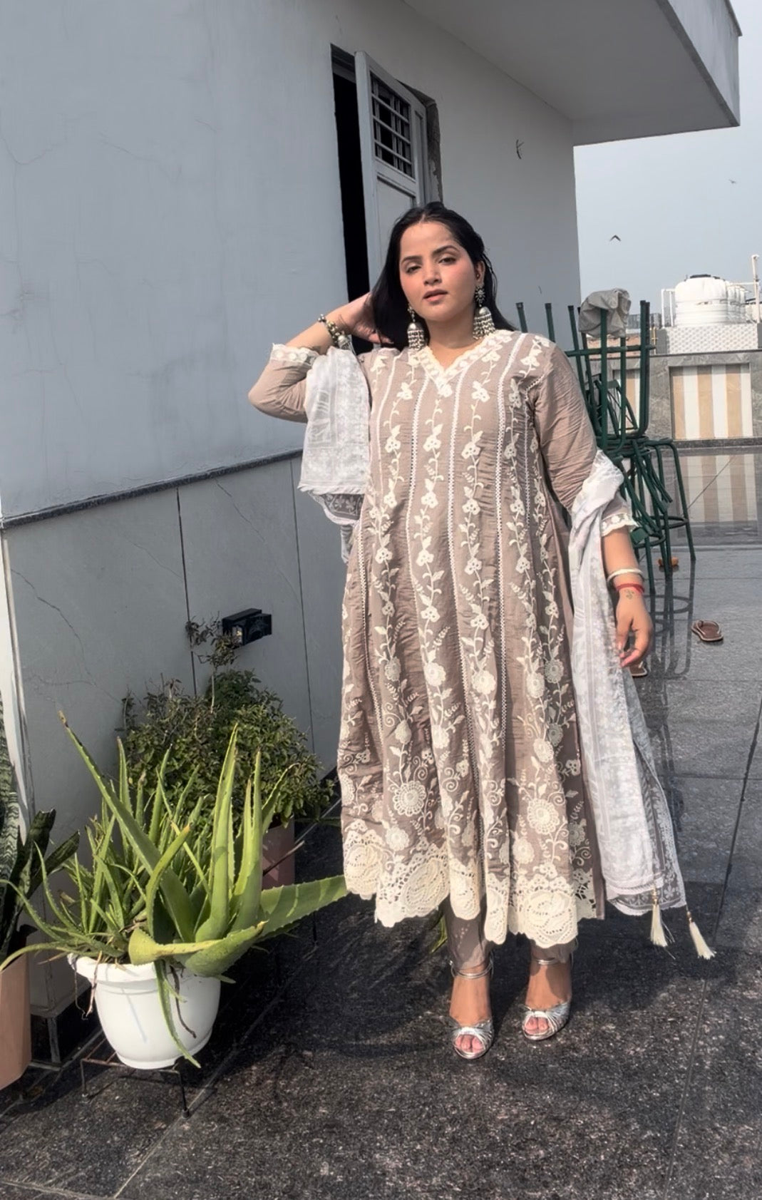 Meher White Bloom Suit