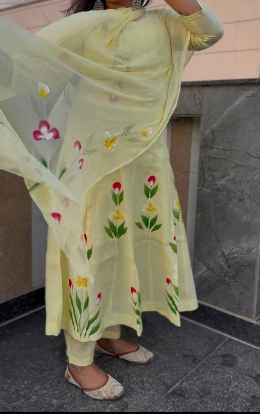 Pankhudi Hand-Painted Suit